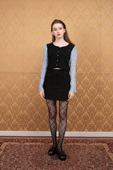 lace up cardigan black (6651906457718)