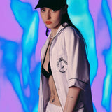 [UNISEX] Piped Terry Short-Sleeved Shirt (White)