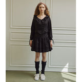 Droplet ruffle skirt (black)