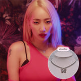 Silver Butterfly Chain Choker Necklace