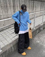 No.9787 KNIT highneck ZIP-UP (5color)