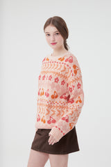 チェリーパターンニット／CHERRY PATTERN KNIT [PINK]