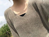 デンスVネックニット