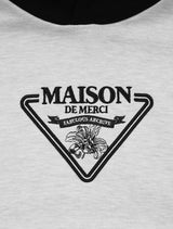 Women's Crop Maison Signature Emblem Two-Tone HeavyTerry Hoodie Ashgrayblack(FCD3TS715W)