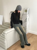リーズブーツカットデニムパンツ
