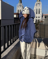 (×)(UNISEX) ラムス起毛フード