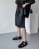 SI レザーオーバーサイズフィットショートスリーブシャツ / SI Leather Oversized Fit Short-Sleeved Shirt (3XL)