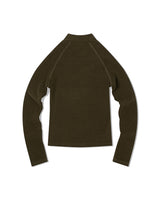 FLEECE CROP HALF ZIPUP (KHAKI)