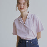 ストライプオープンカラーシャツ / Stripe open collar shirt