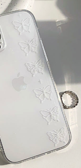 バタフライベルトタトゥーホワイトフォーンケース / Butterfly Belt Tattoo White Phone Case