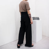 SI ハイウエストフレアベルトスラックス / SI High Waist Flare Belt Slacks (2 colors)