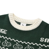 ドゥードゥルチェリーピクセルグラフィックニット／DOODLE CHERRY PIXEL GRAPHIC KNIT [DARK GREEN]