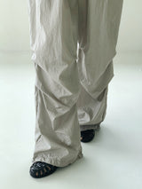 メトムレッグシャーリングバスロックナイロンツーウェイジョガーパンツ/ Methom Leg Shirring Baslock Nylon Two Way Jogger Pants