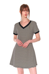 V NECK STRIPE OPS (WHITE)