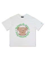 Women's Bear Friends Relax Crop Tee WhiteGreen(FCC2TS386W)
