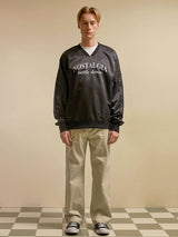 ノスタルジア サテンスウェットシャツ/NOSTALGIA SATIN SWEATSHIRT (NAVY)