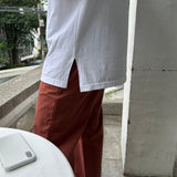 レイヤードスリットコットンノースリーブタンク / Layered Slit Cotton Sleeveless Tank (3 colors)