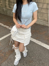 マルチアンバランスポケットストリングカーゴミニスカート / Multi-Unbalanced Pocket String Cargo Mini Skirt
