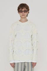 HOLE ARGYLE ROUND KNIT / IVORY (6600193540214)