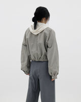 ウィットストリングフードカーディガン / Wit string hooded cardigan (3color)