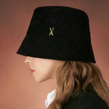 Corduroy stud drop bucket hat