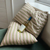 woody green stripe pillow cover (40x60cm)