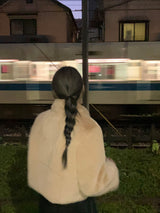 [MADE] Pudding Fur Jacket (Peach Beige)