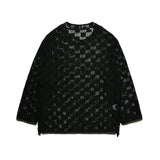 ネットウェーブチェッカーニット / NET WAVE CHECKER KNIT_BK