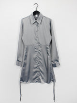 シルキー ストリング シャツ ワンピース / Silky String Shirt One Piece (4color)