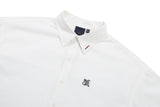 リーセントロゴストライプハーフシャツ/RECENT LOGO HALF SHIRT_WHITE