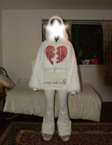 Broken Heart Fluffy Hooded Jacket