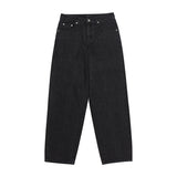 ワイドテーパードレトロデニムパンツブラック/Wide Tapered Retro Denim Pants Black (6683369767030)