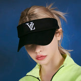 3D Monogram logo over fit sun-visor cap BLACK