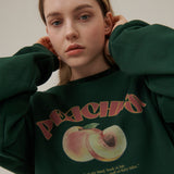 ピーチドローイングスウェットシャツ / PEACHES DRAWING SWEATSHIRT_DEEP GREEN