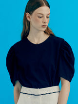 レースアップパフトップ / Lace up puff top - Mint
