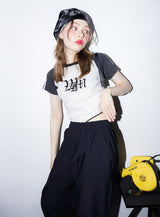 ラグラン クロップ Tシャツ / RAGLAN CROP-T(IVORY)