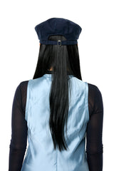 SUEDE BERET HAT / NAVY