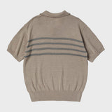 シリンダライン ハーフスリーブカラーニット/CYLINDER LINE HALF SLEEVE COLLAR KNIT (MOCA)