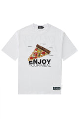 [ENJOY YOUR MEAL] CAMPAIGN 1/2 T-SHIRT PIZZA _WHITE (6582793207926)