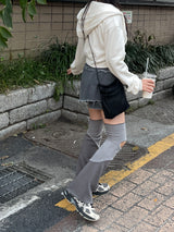 カラーマッチングスリットレッグウォーマー / color matching slit leg warmer
