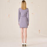 ribbon detail dress set purple