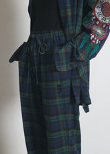 DREAMCATCHER CHECK LOOSE-FIT PANTS (Blue) / ドリームキャッチャーチェックルースフィットパンツ