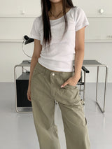 ズティベーシックユニック半袖Tシャツ/ Ziti Basic U-neck Short Sleeve T-shirt