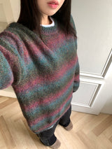 [UNISEX/ WOOL20] タムズグラディエントダンガラモヘアニット