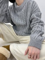 ウールプレッツェルバルキーニット / Wool pretzel bulky knit (4color)