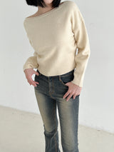 ソフトリップラインニット/Soft lip line knit (5color)