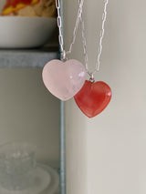 ロディンチェリーストーンハートネックレス / [925silver] Rodin Cherry stone Heart Necklace