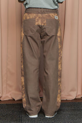 TIE-DYE BLOCK DENIM PANTS / BROWN