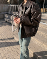 Hidden leather jumper