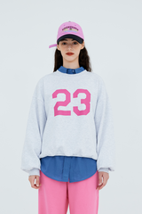 23 Print Sweatshirt (white melange)